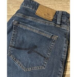 34 Heritage Charisma Dark Wash Straight Leg Stretch Blue Jeans Sz 35x34 (35x32)